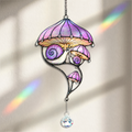 Snail & Mushroom Holographic Acrylic Suncatcher