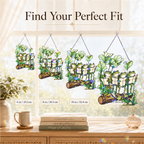 Four Frogs Reading Books on a Log Holographic Acrylic Suncatcher