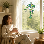 Trailing Ivy Plant in Pot Holographic Acrylic Suncatcher