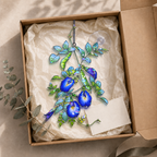 Blue Butterfly Pea Flower Vine Holographic Acrylic Suncatcher