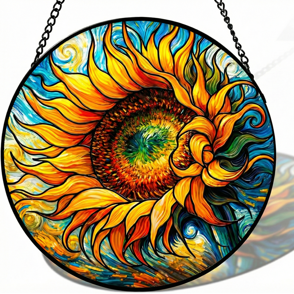 Sunflower Stained Glass Suncatcher Window Hanging