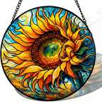 Sunflower Stained Glass Suncatcher Window Hanging