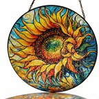 Sunflower Stained Glass Suncatcher Window Hanging