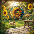 Sunflower Stained Glass Suncatcher Window Hanging