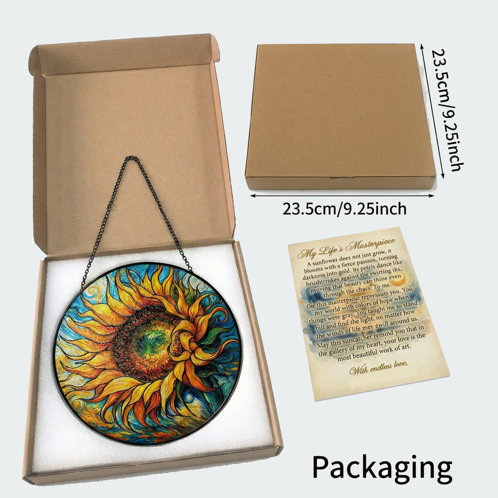 Sunflower Stained Glass Suncatcher Window Hanging