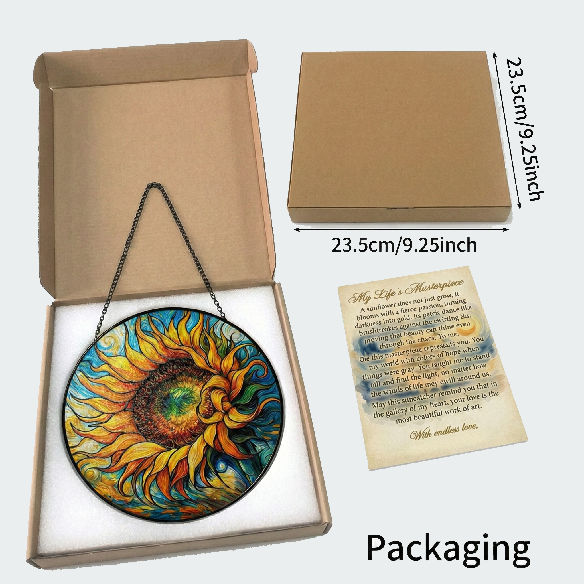 Sunflower Stained Glass Suncatcher Window Hanging
