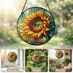 Sunflower Stained Glass Suncatcher Window Hanging