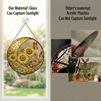Sunflower Butterfly Stained Glass Suncatcher with Monarch Butterfly