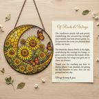 Sunflower Butterfly Stained Glass Suncatcher with Monarch Butterfly