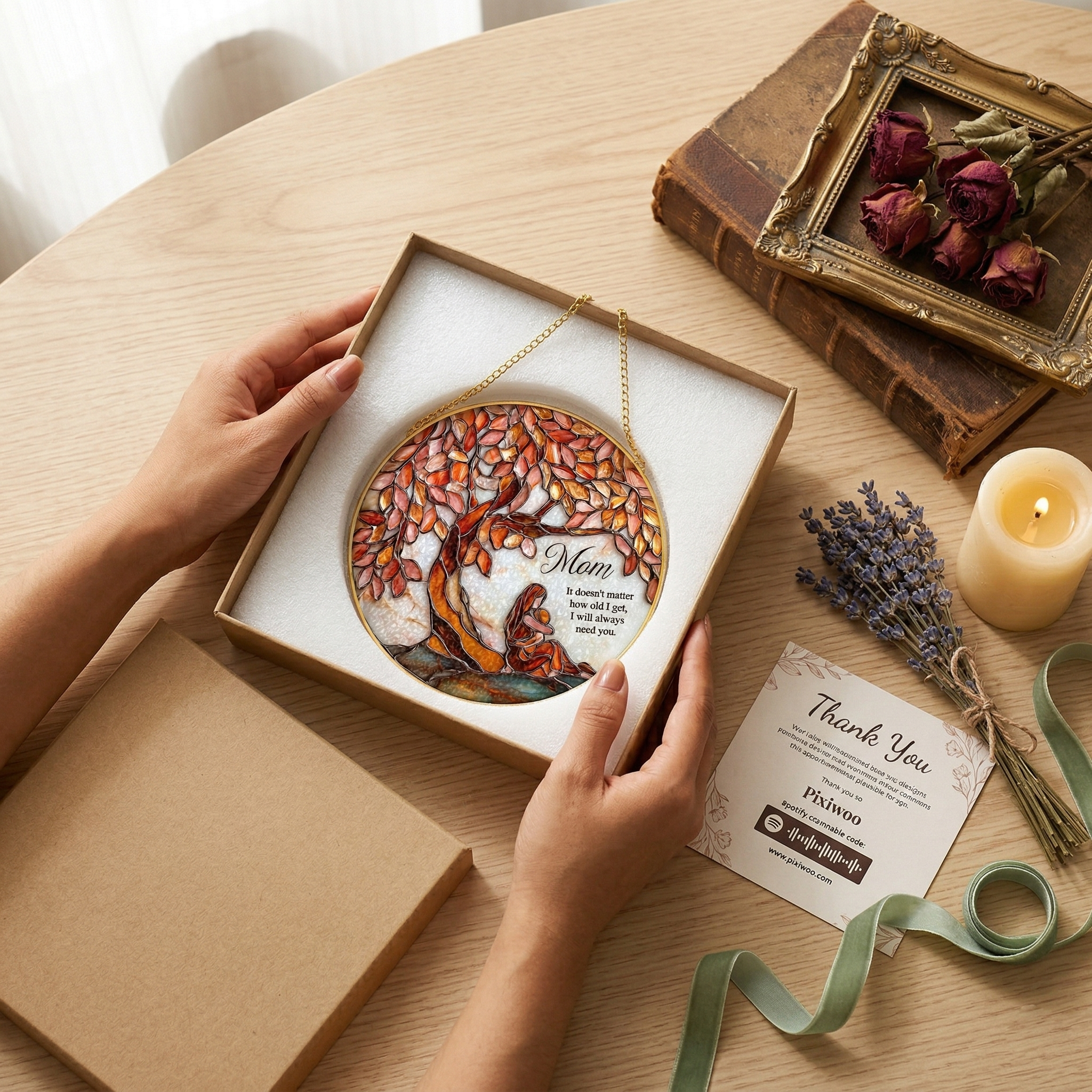 Tree of Life - Mother & Child Suncatcher - Fire & Bloom