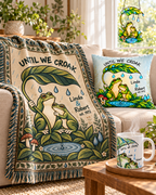 Frog Couple Woven Blanket