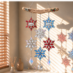 Personalized Family Snowflake Mobile Holographic Acrylic Suncatcher