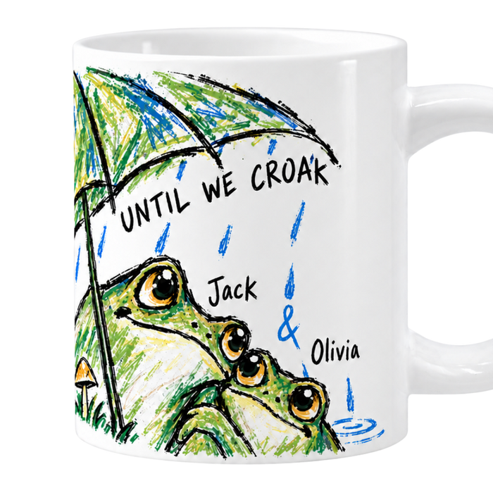 Personalized Until We Croak Frog Couple Mug