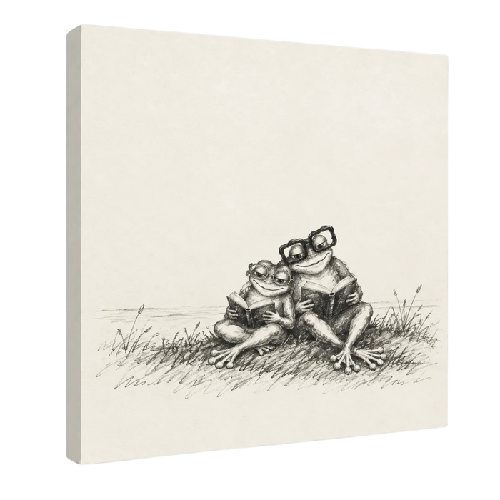 Personalized Our Quiet Chapter Frog Couple Canvas Wall Art