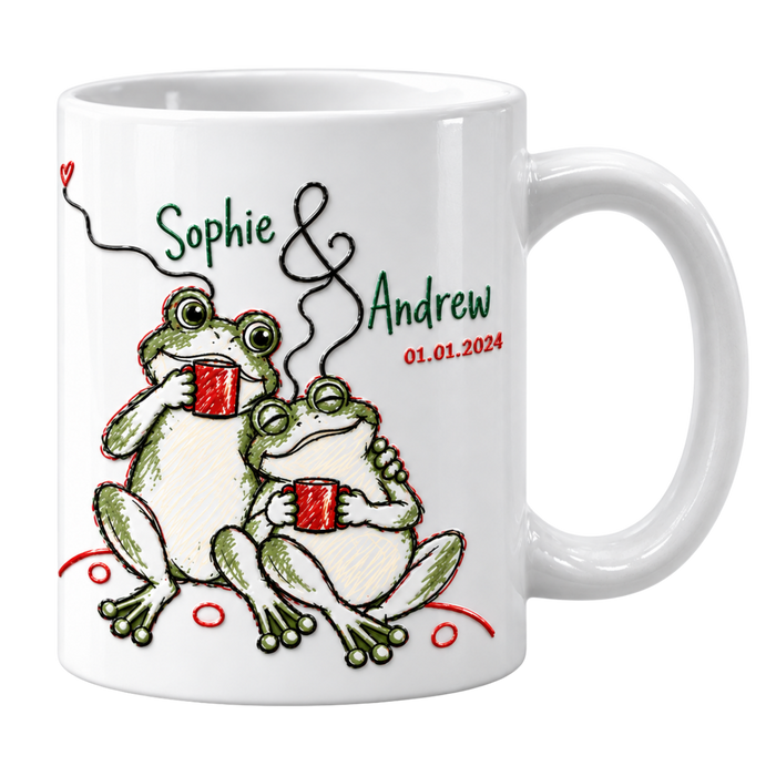 Personalized Coffee for Two Frog Couple Mug