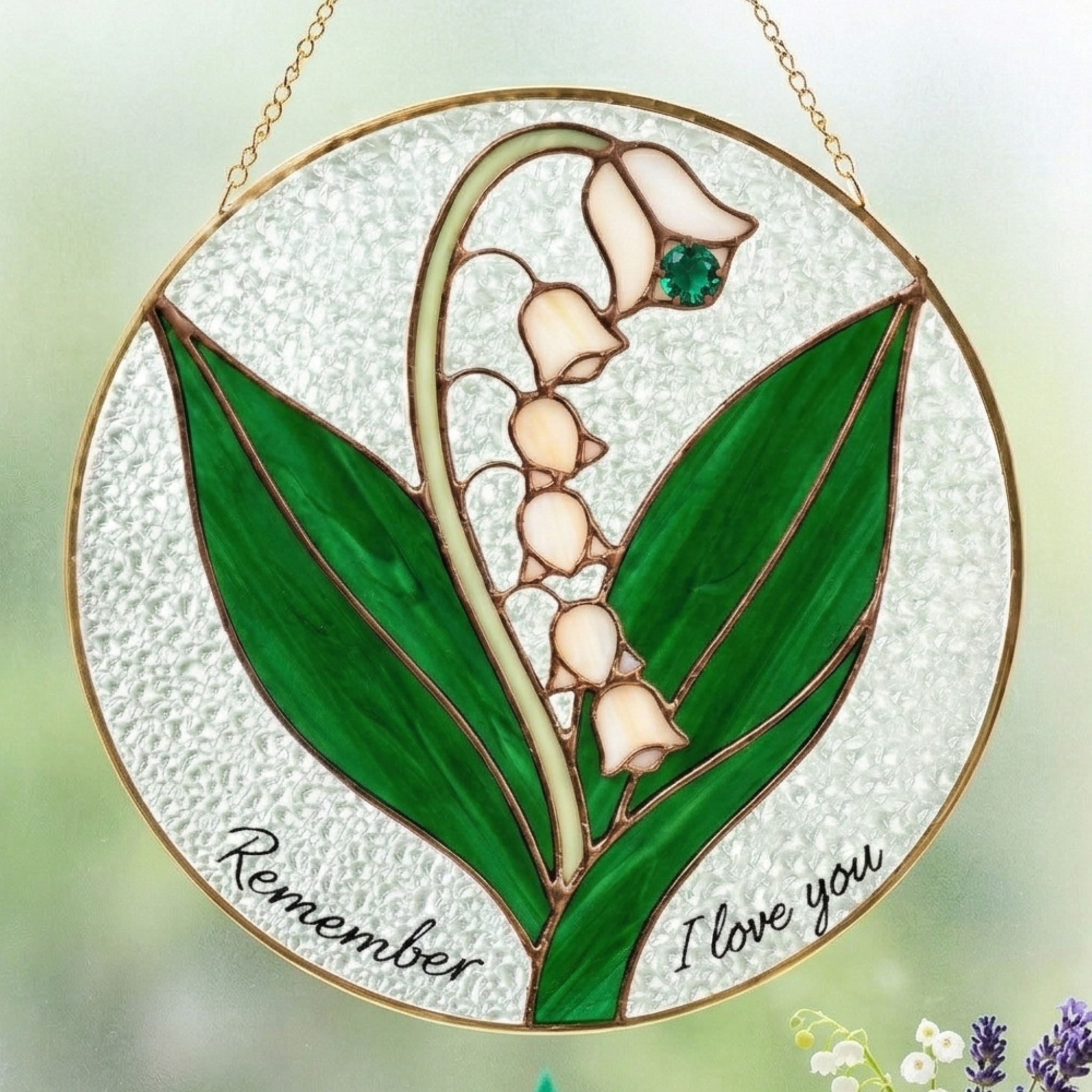 Custom Flower Name Stained Glass Suncatcher