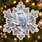 A Christmas in Blue — Ceramic Snowflake Christmas Ornament, Single or Set