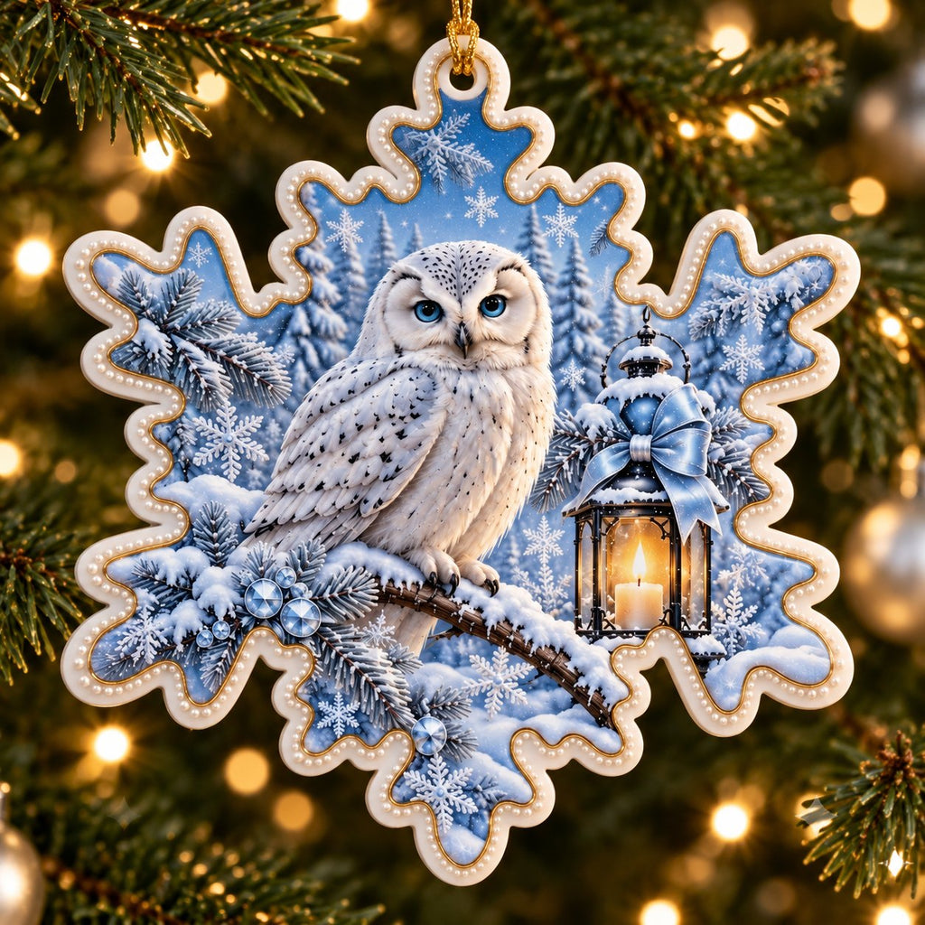 A Christmas in Blue — Ceramic Snowflake Christmas Ornament, Single or Set