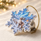 A Christmas in Blue — Ceramic Snowflake Christmas Ornament, Single or Set
