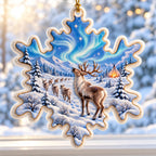 A Christmas in Blue — Ceramic Snowflake Christmas Ornament, Single or Set