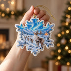 A Christmas in Blue — Ceramic Snowflake Christmas Ornament, Single or Set