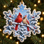 A Christmas in Blue — Ceramic Snowflake Christmas Ornament, Single or Set