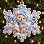 A Christmas in Blue — Ceramic Snowflake Christmas Ornament, Single or Set