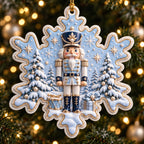 A Christmas in Blue — Ceramic Snowflake Christmas Ornament, Single or Set