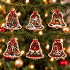 A Christmas in Red & Gold — Ceramic Bell Christmas Ornament, Dated 2026, Single or Set
