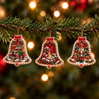 A Christmas in Red & Gold — Ceramic Bell Christmas Ornament, Dated 2026, Single or Set