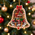 A Christmas in Red & Gold — Ceramic Bell Christmas Ornament, Dated 2026, Single or Set