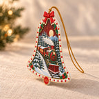 A Christmas in Red & Gold — Ceramic Bell Christmas Ornament, Dated 2026, Single or Set