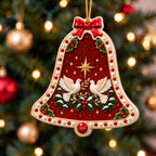 A Christmas in Red & Gold — Ceramic Bell Christmas Ornament, Dated 2026, Single or Set