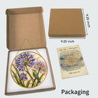 Agapanthus bird gold frame suncatcher detail