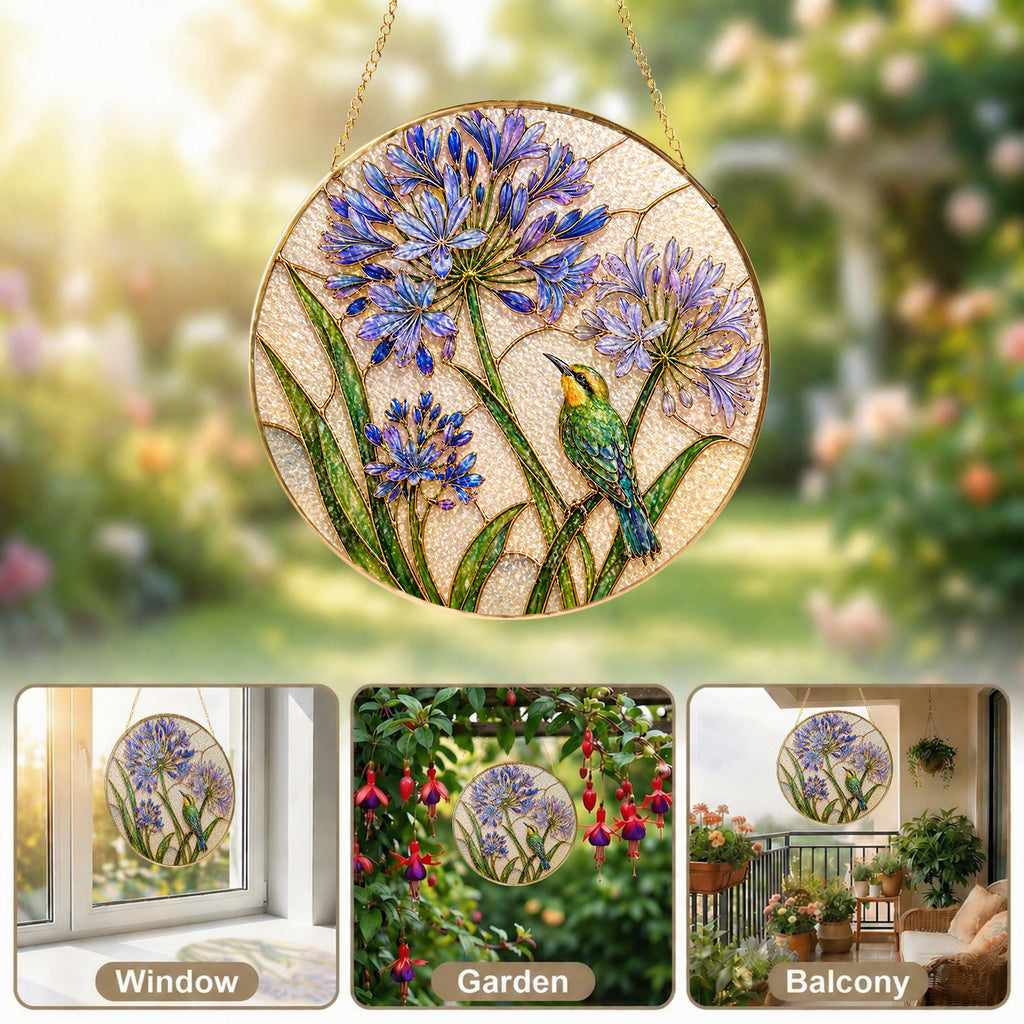 Agapanthus bird suncatcher lifestyle detail