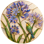 Agapanthus bird suncatcher full design