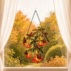Angel's Trumpet with Monarch Butterflies Holographic Acrylic Suncatcher