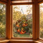 Angel's Trumpet with Monarch Butterflies Holographic Acrylic Suncatcher