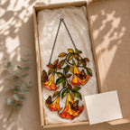 Angel's Trumpet with Monarch Butterflies Holographic Acrylic Suncatcher