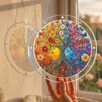Autumn tree of life acrylic puzzle suncatcher, colorful DIY window decor