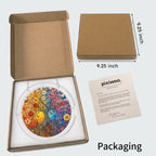 Autumn tree of life acrylic puzzle suncatcher, colorful DIY window decor