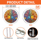 Autumn tree of life acrylic puzzle suncatcher, colorful DIY window decor