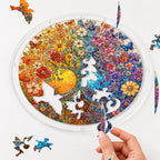 Autumn tree of life acrylic puzzle suncatcher, colorful DIY window decor