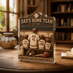 Personalized baseball dad acrylic plaque displayed as Father's Day home decor gift