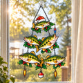 Bass Fish Christmas Tree Holographic Acrylic Suncatcher