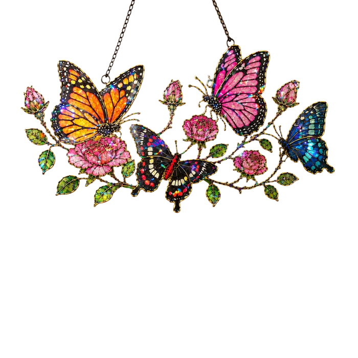 Butterfly Garden & Roses Holographic acrylic