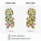 Blue tit and wild rose acrylic suncatcher available in 6, 8, 10 and 12 inch sizes