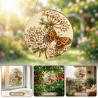 Butterfly white flowers suncatcher lifestyle detail