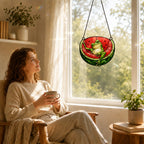 Watermelon Frog Holographic Acrylic Suncatcher