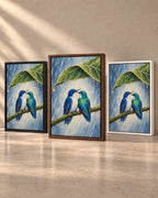 Wait Out the Rain Hummingbird Couple Canvas Wall Art